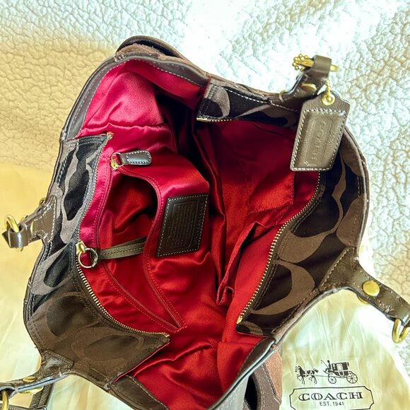 COACH PURSE NWT  Patchwork Collection Brown/Gold/Leather/Suede - Picture 7 of 16